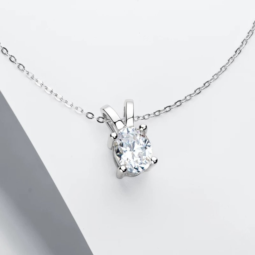 Certified 1ct. t.w. Oval Diamond Brilliant Cut Necklace - Picture 7 of 16